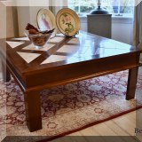 F12. Grange Furniture checkered cocktail table 17”h x 39”w x 39”d 